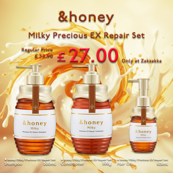 &honey Milky Precious EX Repair Set - Shampoo, Conditioner and Oil