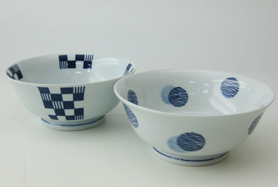 Hasami Porcelain Light Weight Noodle Bowls Set - A