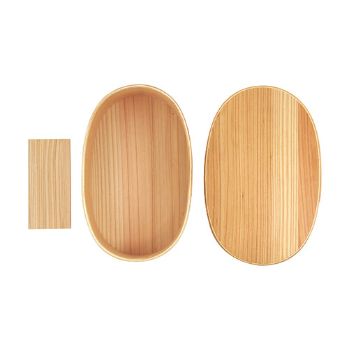 TOKYU HANDS Original Oval Wooden Lunch Box - 500ml 4
