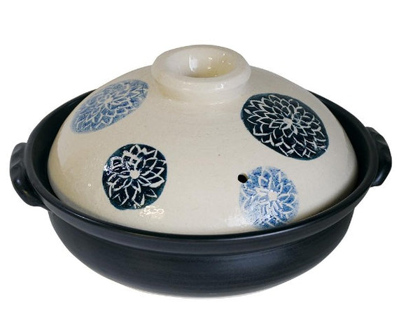 Lightweight Dahlia Style “Banko” Clay Cooking Pot for 3-4 people – No.8
