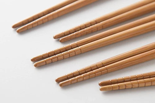 Bamboo Japanese Chopsticks with Japanese pattern Set of 5 Dishwasher Safe 