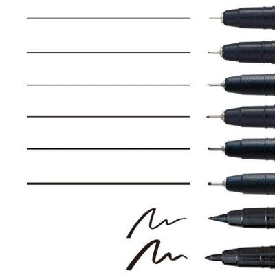 Kuretake ZIG Cartoonist MANGAKA a set of 8 BLACK pens 4